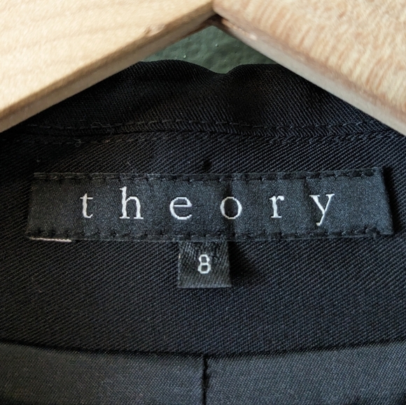 theory black wool blazer size 8 - Picture 6 of 7